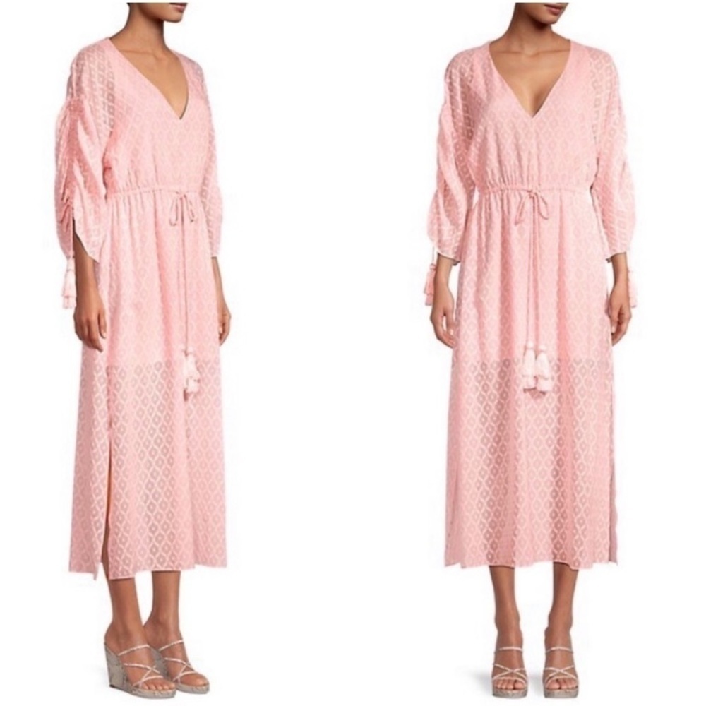 Alice + Olivia Esmeralda Devore Silk Blend Midi Dress